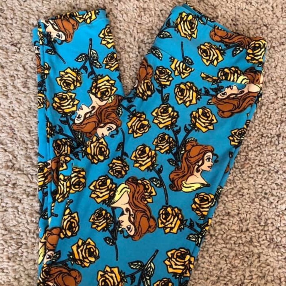 Lularoe leggings beauty and the beast belle OS